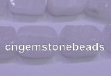 CAG8230 Top drilled 13*18mm rectangle white plated druzy agate beads