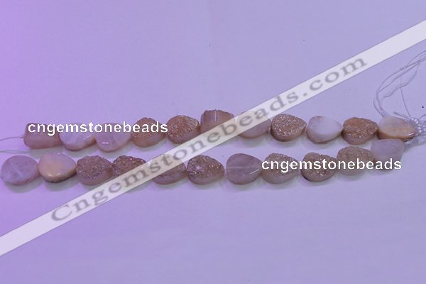 CAG8271 7.5 inches 10*14mm teardrop champagne plated druzy agate beads