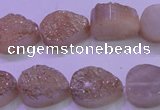 CAG8281 7.5 inches 12*16mm teardrop champagne plated druzy agate beads