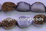 CAG8283 7.5 inches 12*16mm teardrop gold plated druzy agate beads