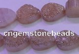 CAG8291 7.5 inches 13*18mm teardrop champagne plated druzy agate beads