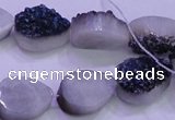 CAG8296 7.5 inches 13*18mm teardrop blue plated druzy agate beads