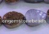 CAG8313 7.5 inches 18*25mm teardrop gold plated druzy agate beads