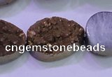 CAG8323 7.5 inches 20*30mm teardrop gold plated druzy agate beads