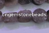 CAG8432 15.5 inches 14mm coin grey druzy agate gemstone beads