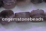 CAG8433 15.5 inches 16mm coin grey druzy agate gemstone beads