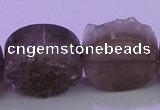 CAG8437 15.5 inches 25mm coin grey druzy agate gemstone beads