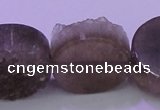 CAG8438 15.5 inches 28mm coin grey druzy agate gemstone beads