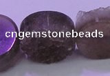 CAG8439 15.5 inches 30mm coin grey druzy agate gemstone beads