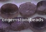 CAG8444 15.5 inches 15*20mm oval grey druzy agate gemstone beads