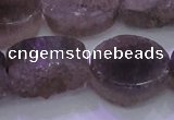 CAG8446 15.5 inches 20*30mm oval grey druzy agate gemstone beads