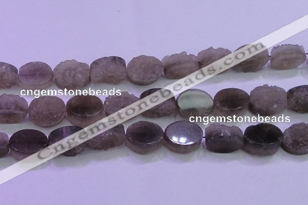 CAG8446 15.5 inches 20*30mm oval grey druzy agate gemstone beads