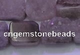 CAG8453 15.5 inches 13*18mm rectangle grey druzy agate gemstone beads