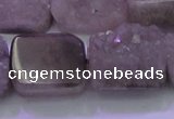 CAG8455 15.5 inches 18*25mm rectangle grey druzy agate gemstone beads