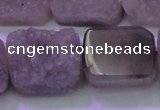 CAG8456 15.5 inches 20*30mm rectangle grey druzy agate gemstone beads