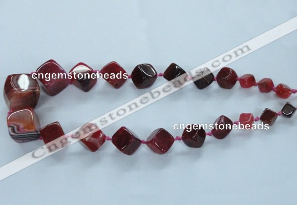 CAG8522 15.5 inches 9*10mm - 23*24mm cube dragon veins agate beads