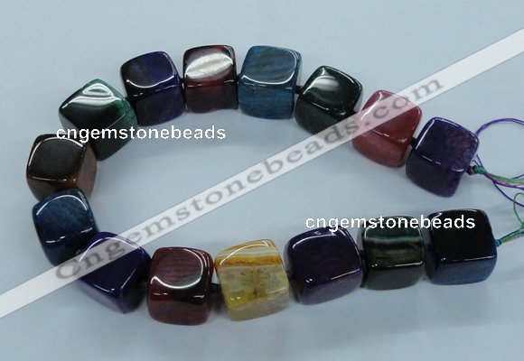 CAG8530 15.5 inches 23*24mm cube dragon veins agate beads