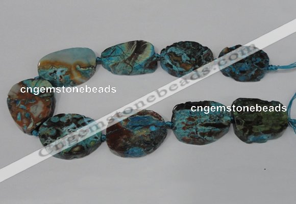 CAG8549 15.5 inches 30*40mm - 35*45mm freeform ocean agate beads