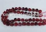 CAG8552 12*14mm - 14*15mm faceted nuggets dragon veins agate beads