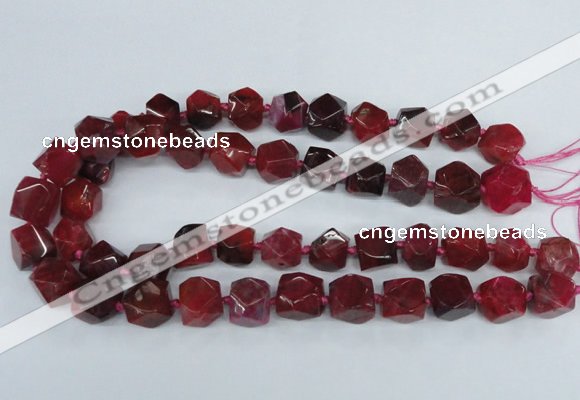 CAG8552 12*14mm - 14*15mm faceted nuggets dragon veins agate beads