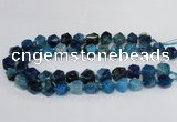 CAG8554 12*14mm - 14*15mm faceted nuggets dragon veins agate beads