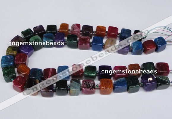 CAG8558 15.5 inches 12*14mm - 14*15mm nuggets dragon veins agate beads