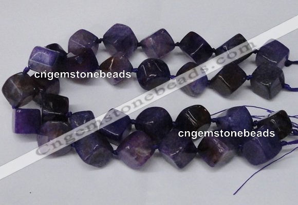 CAG8573 15.5 inches 15*16mm - 17*18mm cube dragon veins agate beads