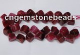 CAG8574 15.5 inches 15*16mm - 17*18mm cube dragon veins agate beads