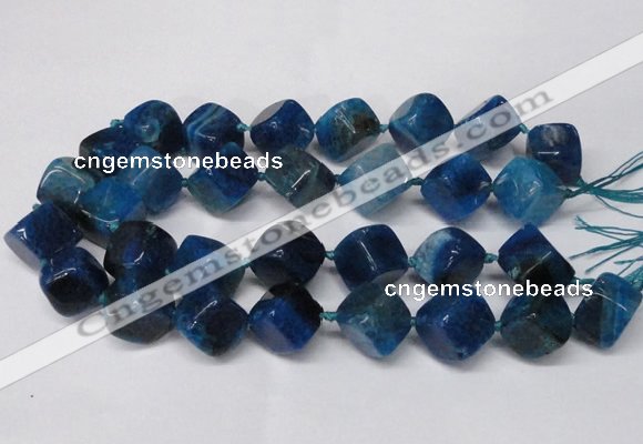 CAG8575 15.5 inches 15*16mm - 17*18mm cube dragon veins agate beads