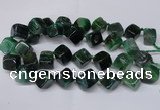 CAG8576 15.5 inches 15*16mm - 17*18mm cube dragon veins agate beads