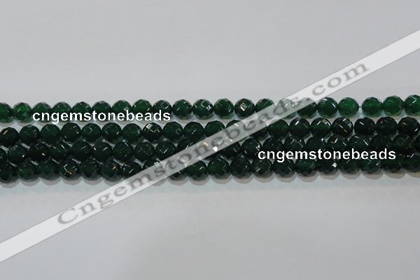 CAG8580 15.5 inches 10mm faceted round green agate gemstone beads