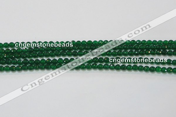 CAG8582 15.5 inches 6mm faceted round green agate gemstone beads