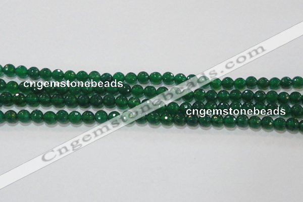 CAG8583 15.5 inches 8mm faceted round green agate gemstone beads