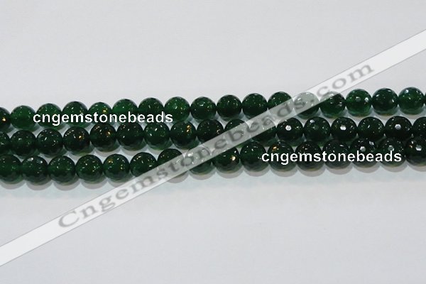 CAG8584 15.5 inches 12mm faceted round green agate gemstone beads