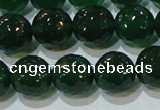 CAG8585 15.5 inches 14mm faceted round green agate gemstone beads