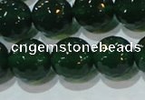 CAG8586 15.5 inches 16mm faceted round green agate gemstone beads