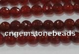 CAG8590 15.5 inches 6mm faceted round red agate gemstone beads