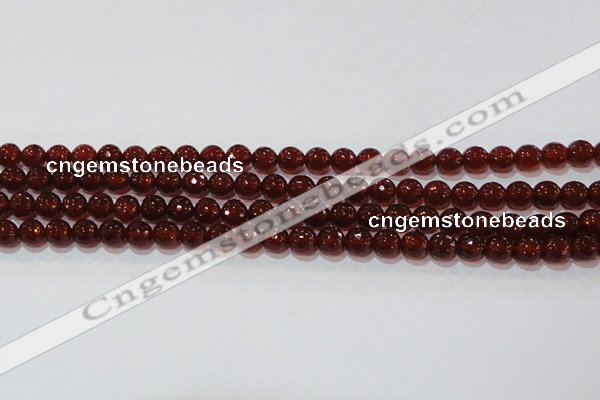 CAG8591 15.5 inches 8mm faceted round red agate gemstone beads