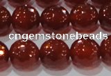 CAG8594 15.5 inches 14mm faceted round red agate gemstone beads