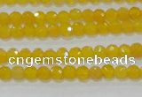 CAG8600 15.5 inches 4mm faceted round yellow agate gemstone beads