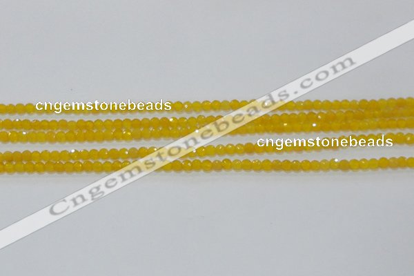 CAG8600 15.5 inches 4mm faceted round yellow agate gemstone beads