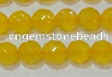 CAG8604 15.5 inches 12mm faceted round yellow agate gemstone beads