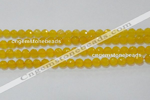 CAG8604 15.5 inches 12mm faceted round yellow agate gemstone beads