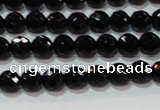 CAG8610 15.5 inches 6mm faceted round black agate gemstone beads