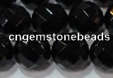 CAG8617 15.5 inches 20mm faceted round black agate gemstone beads