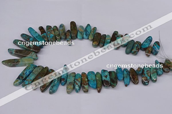 CAG8643 Top drilled 8*20mm - 10*55mm sticks ocean agate beads