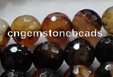 CAG865 15.5 inches 14mm faceted round agate gemstone beads