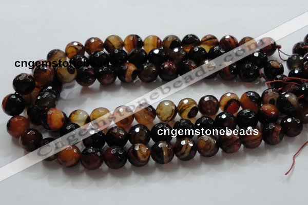 CAG865 15.5 inches 14mm faceted round agate gemstone beads