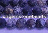 CAG8651 15.5 inches 6mm round matte blue ocean agate beads