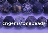 CAG8652 15.5 inches 8mm round matte blue ocean agate beads